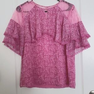 Pink floral blouse